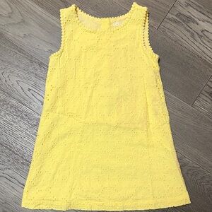 Girls Yellow Lace Sleeveless Dress